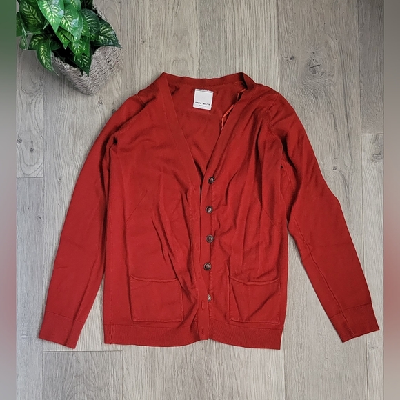 Pull&Bear Rust Burnt Orange Six-button Cardigan, EUR Medium (M) MEX 28 - Picture 3 of 15